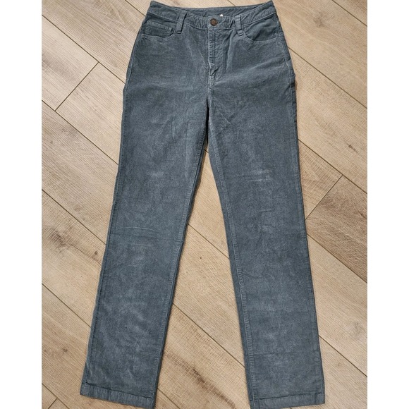 Faherty Women's Corduroy Pants Straight Leg Size 28 Organic Cotton Stretch Green - Picture 1 of 9